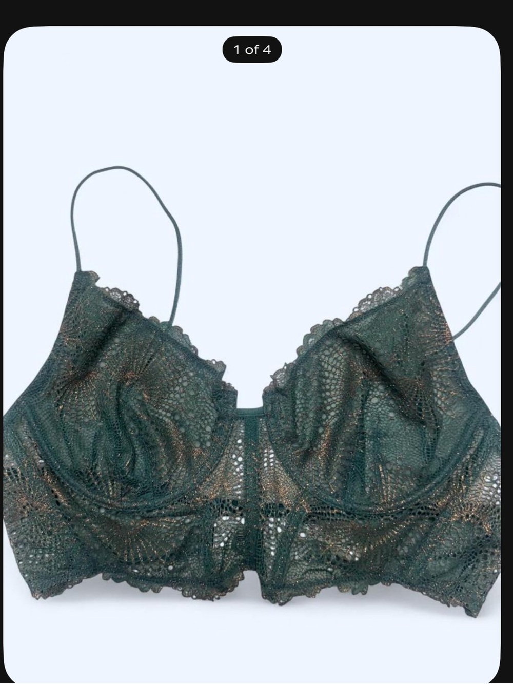 Free People Emerald Green Lace Underwire Bralette